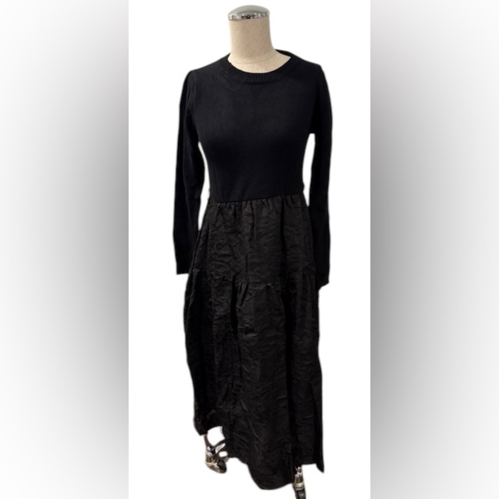 S Deer Vintage Textured Print A-Line Dress
